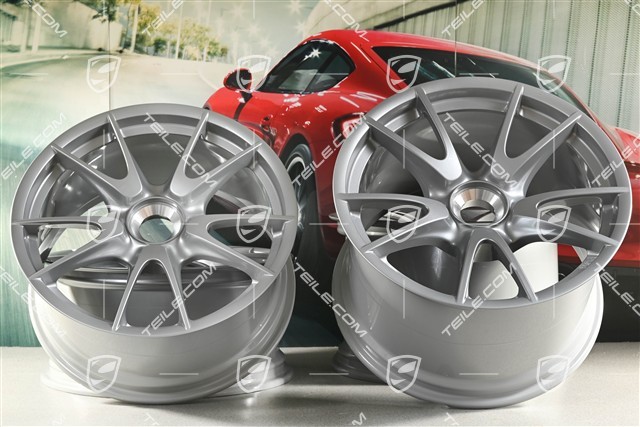 19" Komplet felg GT3RS II 4.0 / GT2RS, GT-Silber, 9J x 19 ET47 + 12J x 19 ET48
