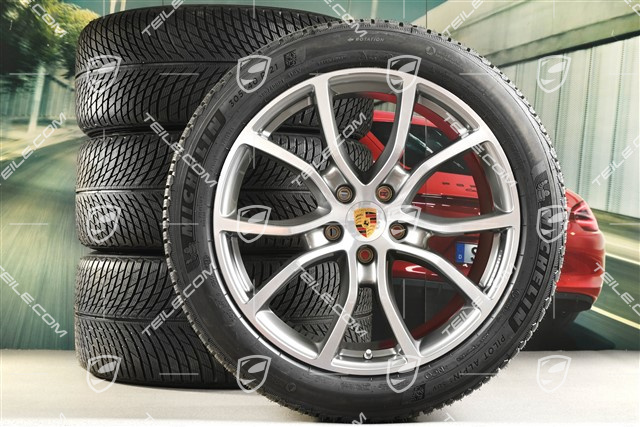 21-inch Cayenne Exclusive Design winter wheel set, rims 9,5J x 21 ET46 + 11,0J x 21 ET58 + NEW Michelin winter tyres 285/45 R21 + 305/40 R21, with TPMS