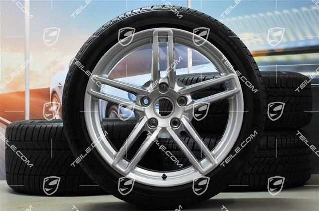 19" winter wheel set Carrera, wheels 8,5J x 19 ET54 + 11J x 19 ET48 + Continental winter tyres 235/40 R19 + 295/35 R19, without TPMS.