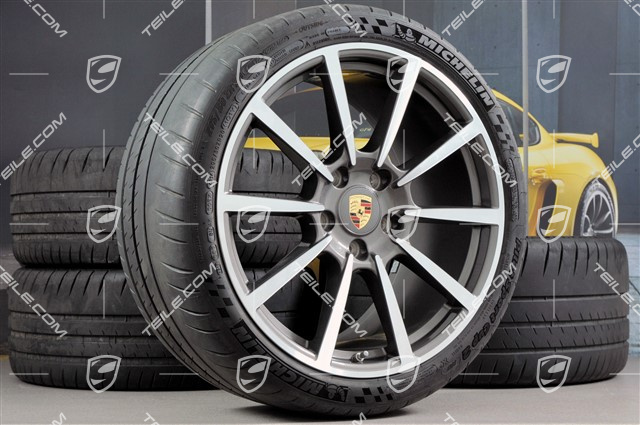 20" Komplet kół letnich Carrera Classic II, 8,5J x 20 ET51 + 11J x 20 ET70 + NOWE opony letnie Pirelli 245/35 ZR20 + 295/30 ZR20, z czujnikami ciśnienia