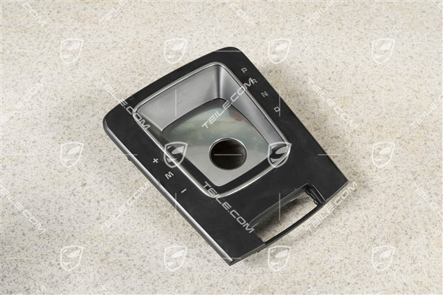 Zierleiste / Abdeckung, Schalthebel, PDK, Schwarz / Galvanosilber