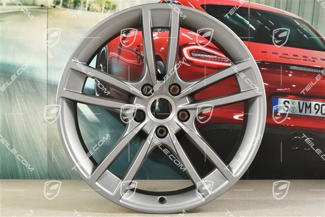 21-inch wheel rim, Cayenne Turbo Design, 9,5J x 21 ET46, Vesuvgrau