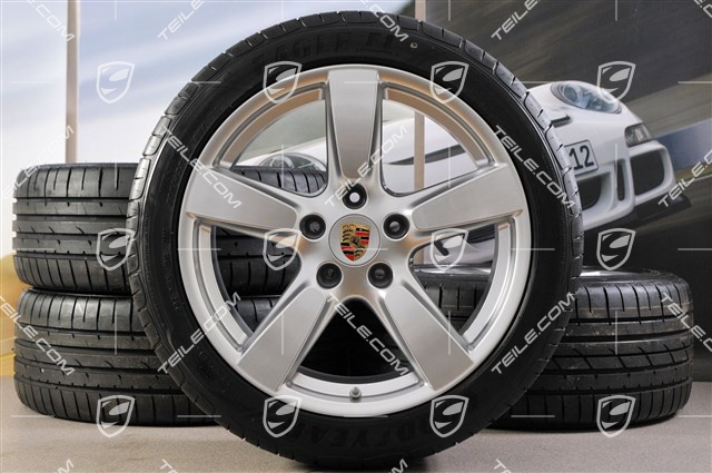 19" Cayman S Sommerräder Satz, 8J x 19 ET57 + 9,5J x 19 ET45, Reifen 235/40 ZR19 + 265/40 ZR19 + RDK