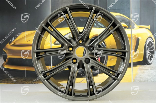 21-inch wheel rim set Panamera Exclusive, 9,5J x 21 ET71 + 11,5J x 21 ET69, Platinum satin mat