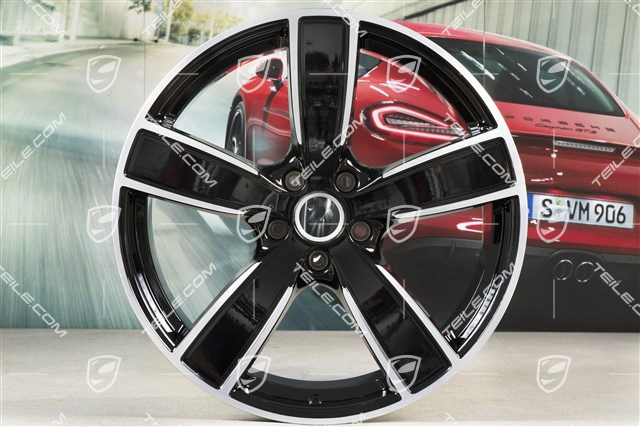 22" Komplet felg Cayenne Sport Classic, 10J x 22 ET48 + 11,5J x 22 ET61, czarny wysoki połysk
