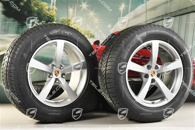 18" "Macan" Winterräder Satz, Felgen 8J x 18 ET21 + 9J x 18 ET21 + Pirelli Winterreifen 235/60 ZR 18 + 255/55 ZR 18, mit RDK-Sensor
