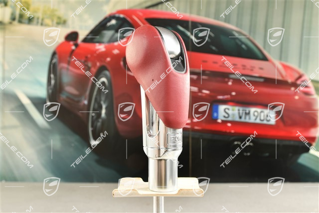 Wählhebel / Schaltknopf, PDK, Leder Bordeauxrot