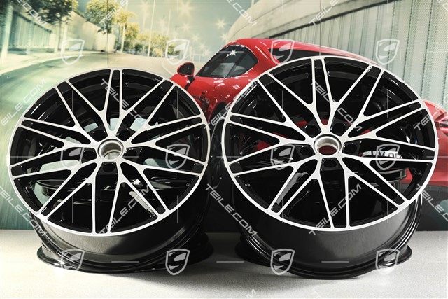 22" Macan RS Spyder Design Felgensatz, 9J x 22 ET29 + 11J x 22 ET47, schwarz hochglanz