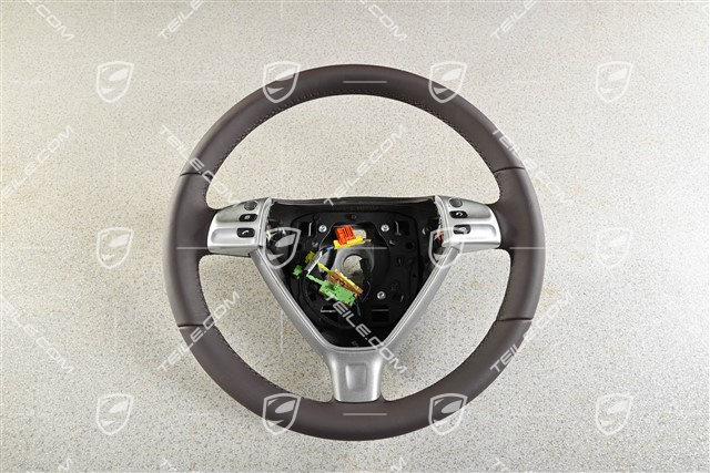 Lenkrad, 3-Speichen, Multifunktion für Schaltgetriebe, Cocoa Glattleder