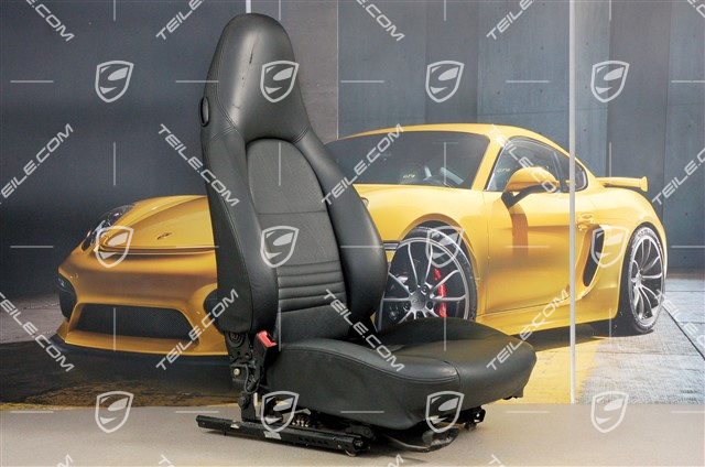 Fotel, regulowane manualnie, skóra, Czarny, uszkodzony, L