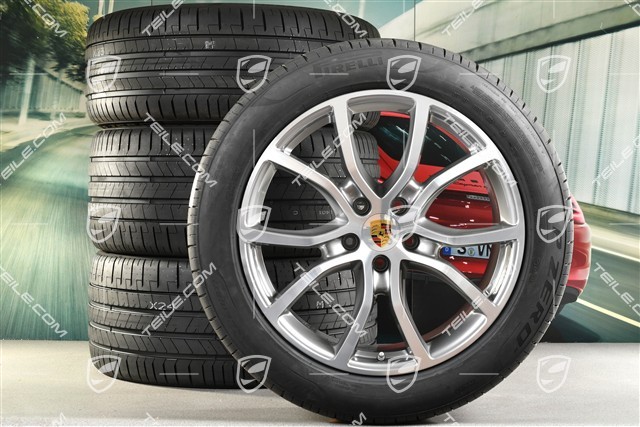 21" koła letnie Cayenne COUPE Exclusive Design, komplet, felgi 9,5J x 21 ET46 + 11,0J x 21 ET49 + opony letnie Pirelli 285/40 R21 + 315/35 R21, z czujnikami ciśnienia