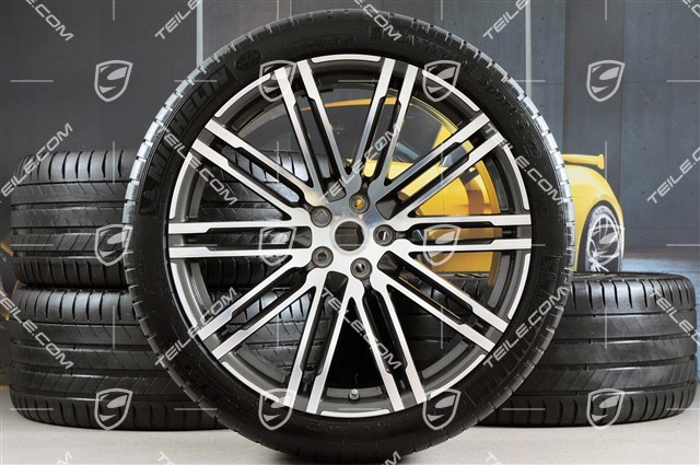 21" Turbo III koła letnie komplet, felgi 9J x 21 ET26 + 10J x 21 ET19 + NOWE opony letnie Michelin 265/40 R 21 + 295/35 R 21, z czujnikami ciśnienia