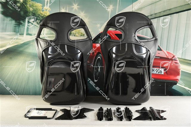 Fotele kubełkowe, czarne, L+R