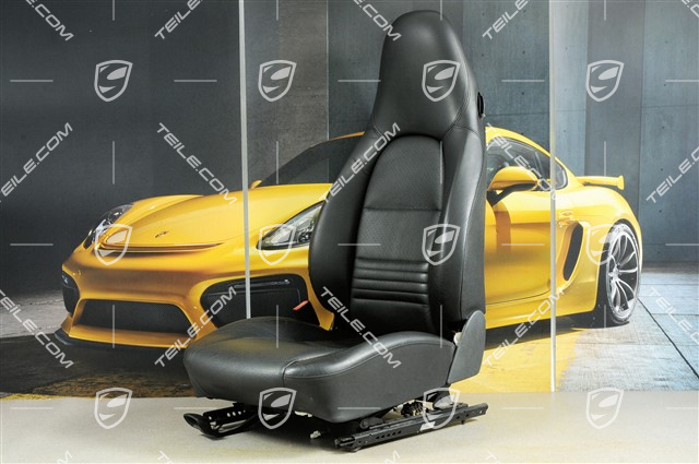 Seat, manual adjustable, heating, leather/Leatherette, Black, damage, R