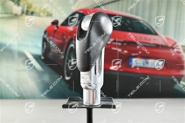 Gałka zmiany biegów, skórzana, PDK, szara / Stone Grey