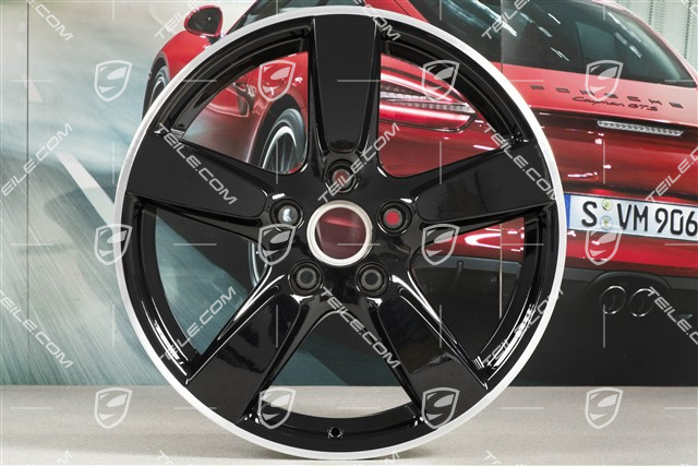19" Komplet felg Cayman S, 8J x 19 x ET 57 + 9,5J x 19 x ET 45, gwiazda felgi czarna