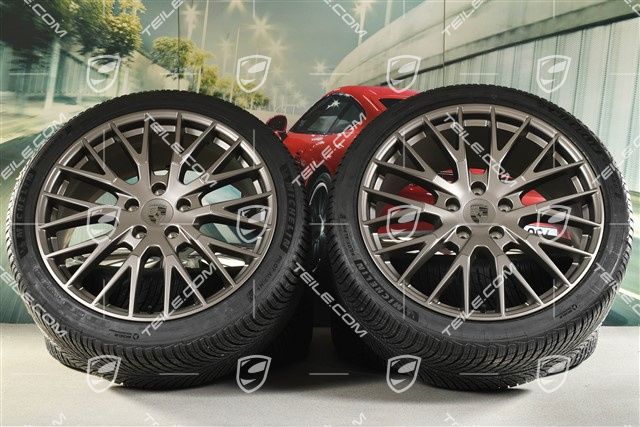 21" Panamera Exclusive Design Winterräder Satz, Felgen 9,5J x 21 ET71 + 10,5J x 21 ET71 + NEUE Michelin Pilot Alpin 5 Winterreifen 275/35 R21 + 315/30 R21, Turbonit