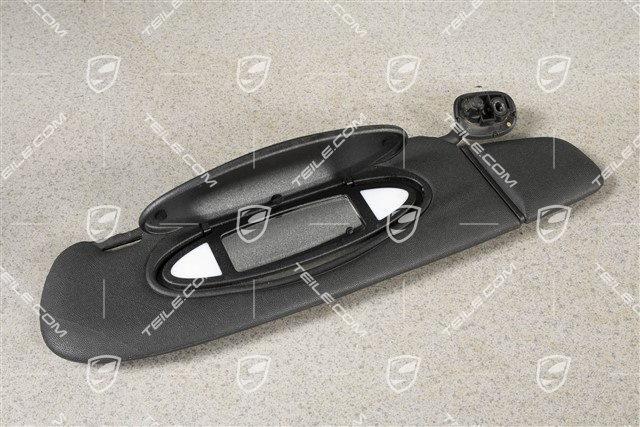 Sonnenblende, mit Spiegel, Kunstleder, Schwarz, Coupe, R