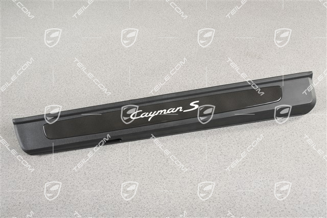 Einstiegleiste, Carbon, mit Beleuchtung, mit Schriftzug "Cayman S", R