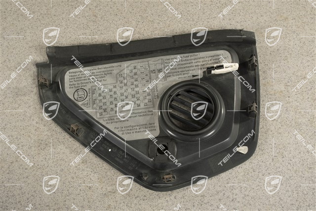 Osłona, Blenda boczna deski rozdzielczej / konsoli, Czarna, R