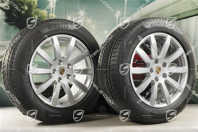 19-inch Cayenne S winter wheel set, rims 8,5J x 19 ET47 + 9,5J x 19 ET54 + Pirelli winter tyres 255/55 R19 + 275/50 R19, with TPMS