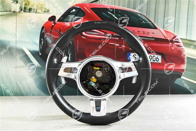 Sportowa kierownica PDK z płetewkami (Paddle), Sport Design, Chrono, czarna skóra, (do obszycia)