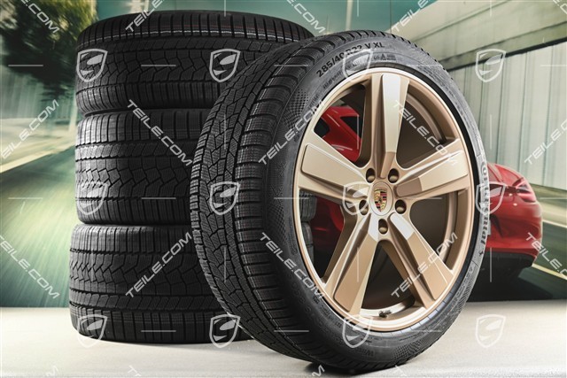 22" Winterräder Cayenne Exclusive Design Sport, Felgen 10J x 22 ET48 +11,5J x 22 ET61 + NEUE Continental Winterreifen 285/40 R22 + 315/35 R22, in Neodyme