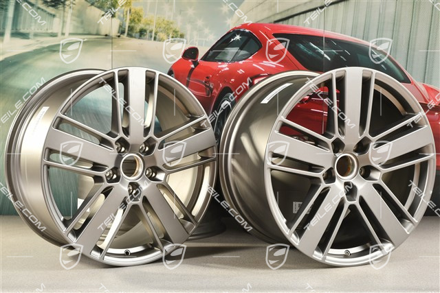 20" Felgensatz Panamera Design 2, 9,5J x 20 ET71 + 11,5J x 20 ET68, in Platinum Seidenmatt