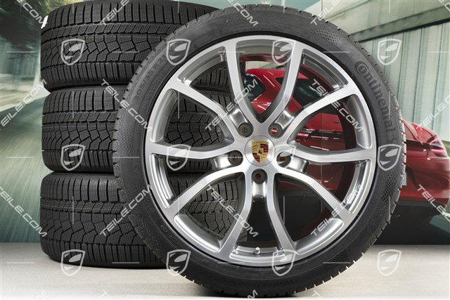 21" koła zimowe Cayenne COUPE Exclusive Design, komplet, felgi 9,5J x 21 ET46 + 11,0J x 21 ET49 + NOWE opony zimowe Continental 275/40 R21 + 305/35 R21, z czujnikami ciśnienia,