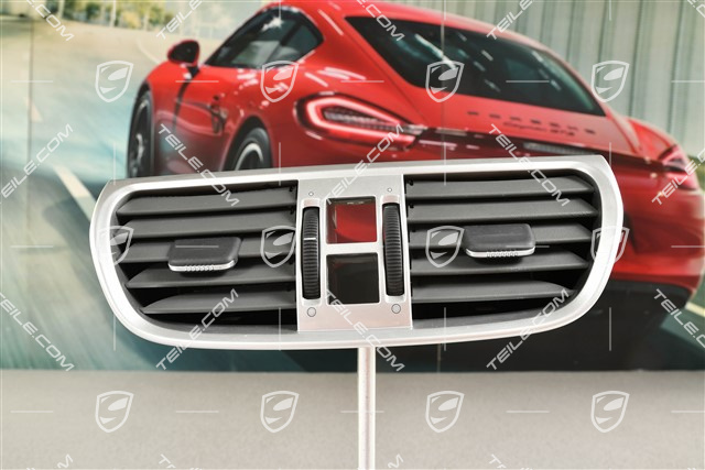 Dashboard centre vent / nozzle / defroster trim, Leather, Stone Grey