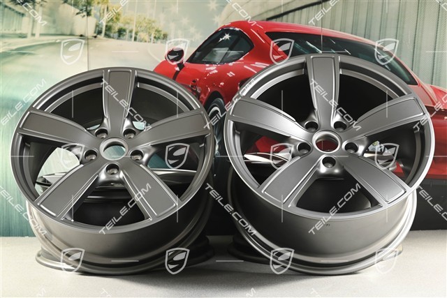 20" Komplet felg Carrera Sport, 8,5J x 20 ET57 + 10,5J x 20 ET51, platynowy satynowy półmat