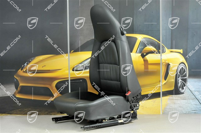 Seat, el adjustable, Lumbar, leather, Black, Draped, damage, R