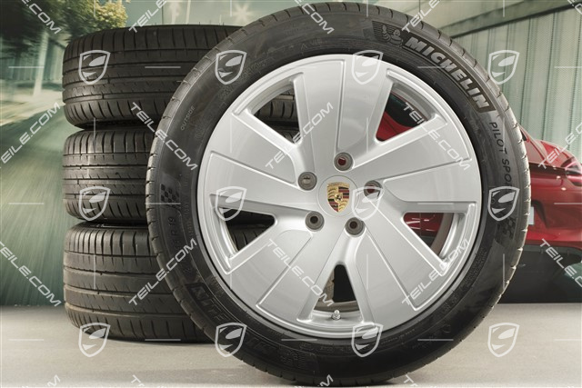 19" koła letnie Taycan S, komplet, felgi 8J x 19 ET50 + 10J x 19 ET47, + opony letnie Michelin 225/55 R19 + 275/45 R19