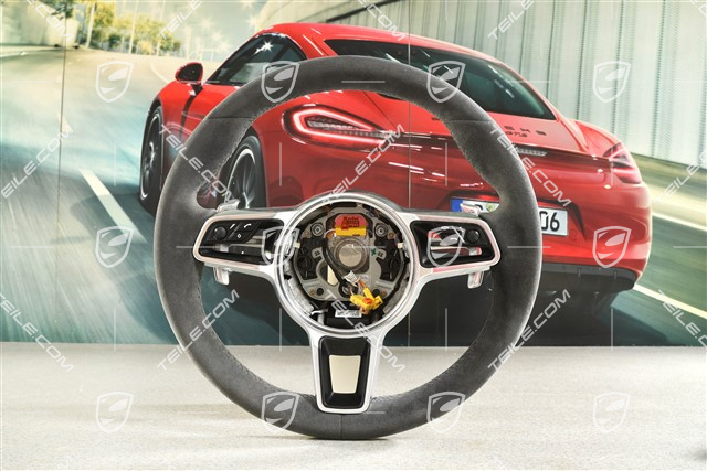 Multifunction steering wheel, Alcantara, Black