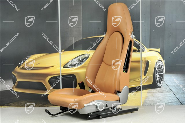 Seat, manual adjustable, leather, Natural Brown, without airbag, L