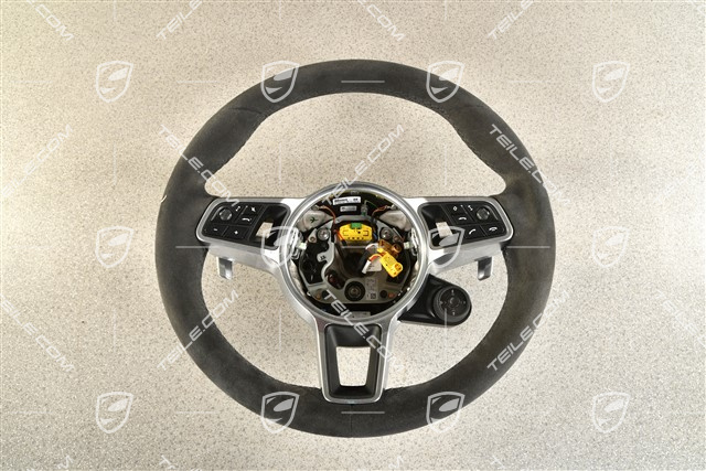 Lenkrad / Multifunktionslenkrad, 3-Speichen, Beheizbar, Alcantara Schwarz / Sport Chrono Paket Plus