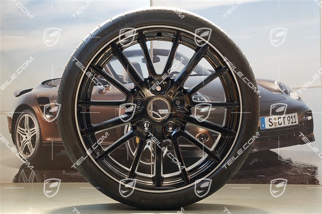 19-inch Sport Design summer wheel set, wheels 8J x 19 ET57 + 9,5J x 19 ET46 + NEW summer tyres 235/35 ZR19 + 265/35 ZR19, black high gloss