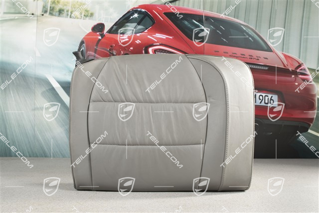 Back seat backrest, Draped leather, graphite grey, Coupe, R