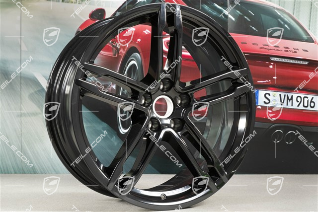 19" Felge, Turbo, 8J x 19 ET21, schwarz hochglänzend