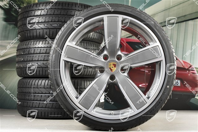 22-inch Cayenne Coupé Summer wheel set Sport Classic, wheel rims 10J x 22 ET48 + 11,5J x 22 ET52 + NEW Pirelli summer tyres 285/35 R22 + 315/30 R22, with TPMS