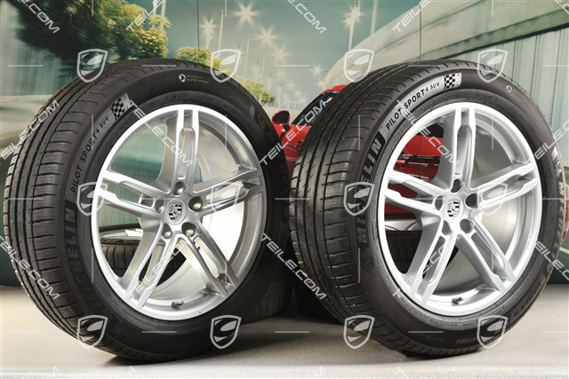 19" "Macan Turbo" Sommerräder Satz, Felgen 8,5J x 19 ET21 + 9J x 19 ET21, Sommerreifen Michelin 235/55 R 19 + 255/50 R 19, mit RDK-Sensoren
