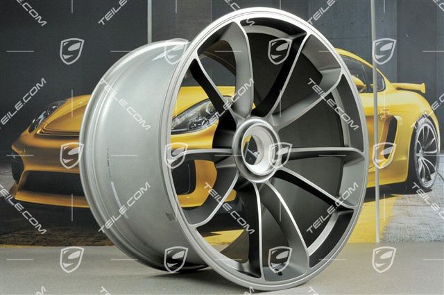20+21" GT3 RS wheel set, rims: front 9,5J x 20 ET50 + rear 12,5J x 21 ET48, Platinum satin matt