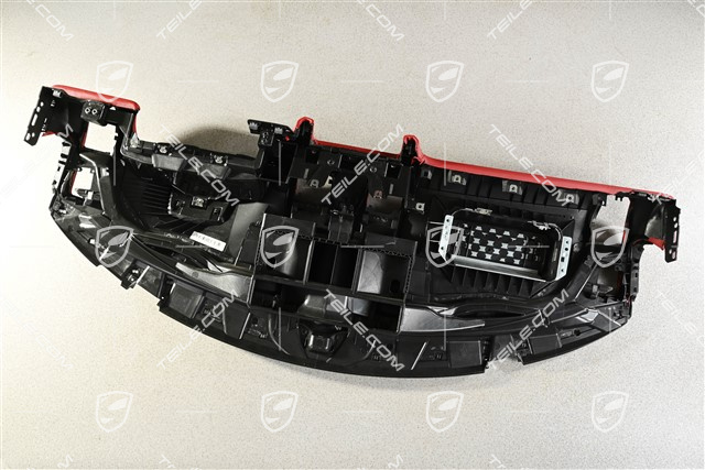 Schalttafelverkleidung / Armaturenbrett, Oberteil, Leder, Carrerarot