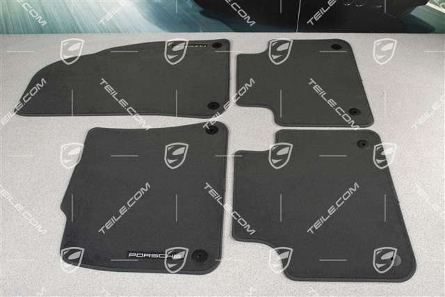 Fußmatten Satz, Velours, 4-teilig, schwarz