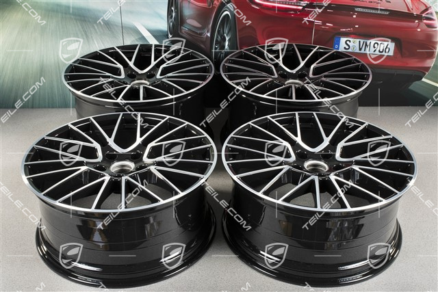 21" Felgensatz Cayenne RS Spyder, 11J x 21 ET49 + 9,5J x 21 ET46, für den Cayenne Coupé, schwarz hochglanz