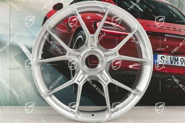 20"+21" GT3 Felgen Satz, 9,5J x 20 ET46 + 12J x 21 ET45, in Brilliant Silber