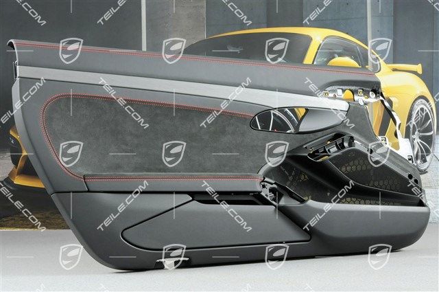 Türverkleidung, GT3 / GT4, Leder/Alcantara, Schwarz/Indischrot, L Türverkleidung, GT3 / GT4, Leder/Alcantara, Schwarz/Indischrot, L