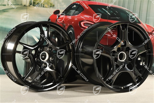 19" Komplet felg Carrera S, 8J x 19 ET57 + 11J x 19 ET67, czarny