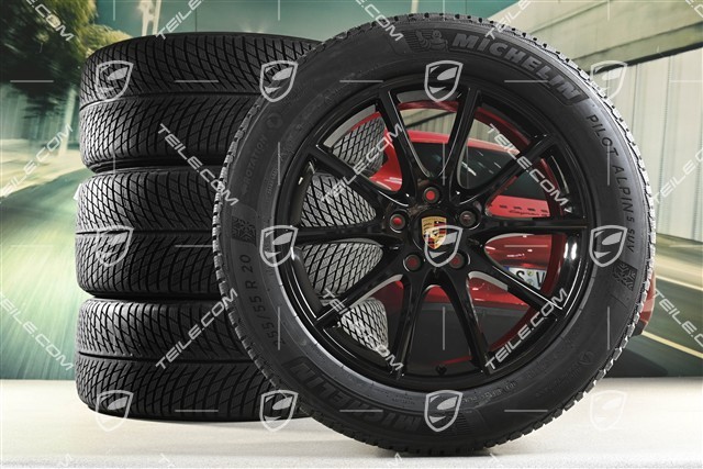 20" koła zimowe Cayenne Design, komplet, felgi 9J x 20 ET50 + 10,5J x 20 ET64 + NOWE opony zimowe Michelin 255/55 R20 + 295/45 R20, z czujnikami ciśnienia