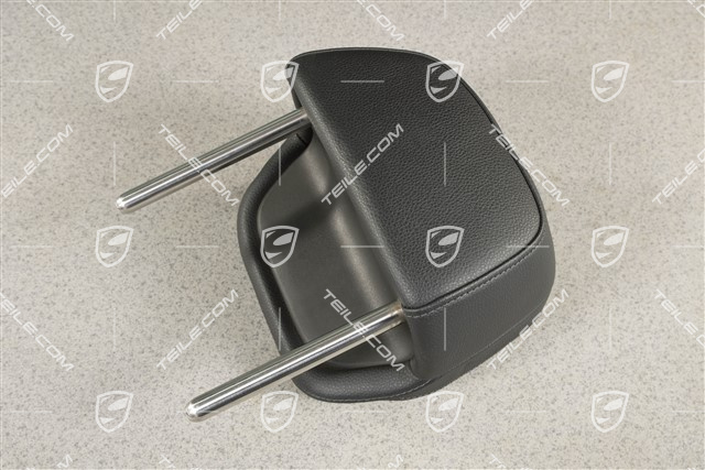 Kopfstuetze hinten, Leder, Schwarz, Mitte